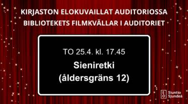 Bibliotekets filmkvällar i auditoriet Torsdagen 25.4. klockan 17.45 Sieniretki, med svensk text (åldersgräns 12)